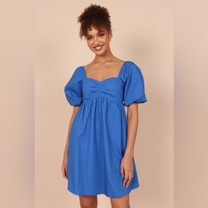 Petal and Pup Lionel Puff Sleeve Dress - Blue